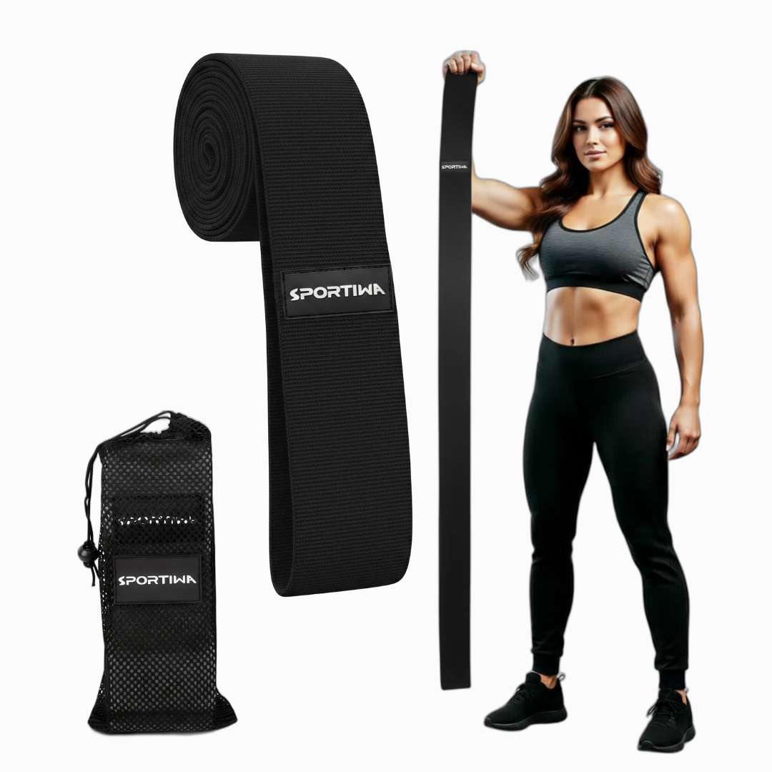 76 Inch Extra Long Fabric Resistance Band for Working Out – 3 Inches Wide – Non-Slip Workout Band for Pilates, Stretching & Strength Training